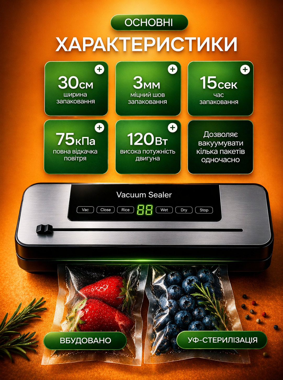 Вакуумування продуктів